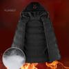 Men Vest Coat Hooded Drawstring Sleeveless Zipper Placket Waistcoat with Pockets Solid Color Thickened Quilted Vest Coat