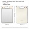 Double Sided Antibacterial 304 Stainless Steel Plastic Cutting Board Household Kitchen Food Grade PP Wheat Straw Chopping Board