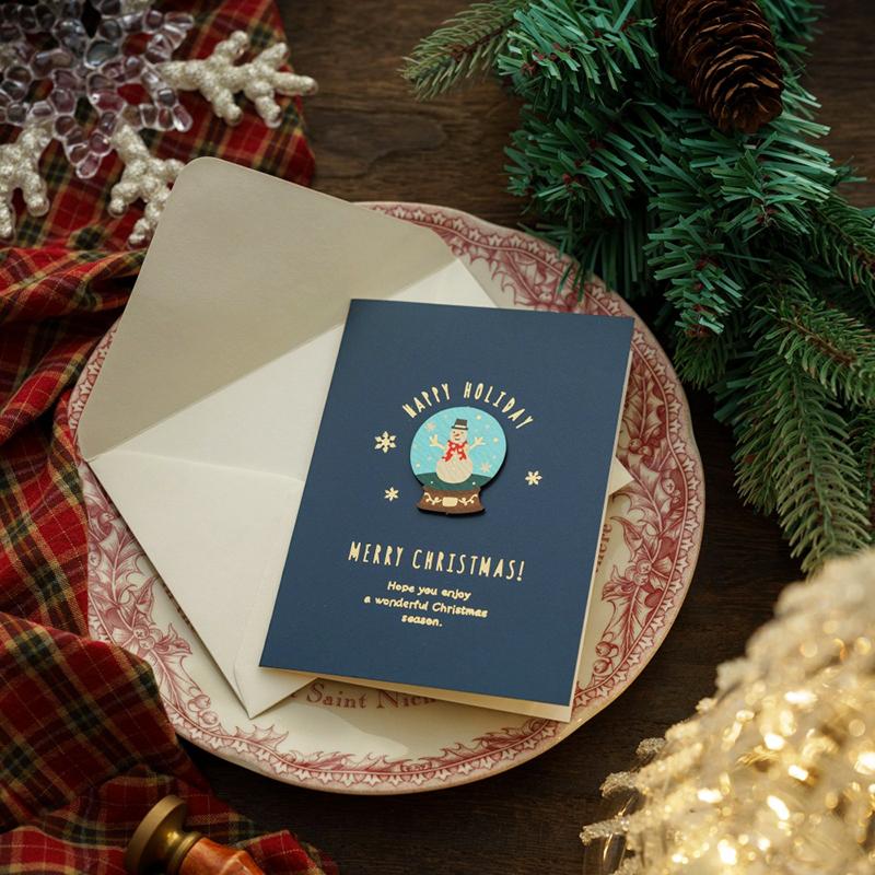 1PC Handwritten Cards Exquisitely Patterned Vintage Holiday Greetings Christmas Connotation Gift Cards Smooth Writing
