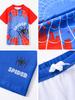 2026 Boys' Quick-Dry Nezha Cartoon Swimsuit - Short Sleeve Sun Protection for Kids