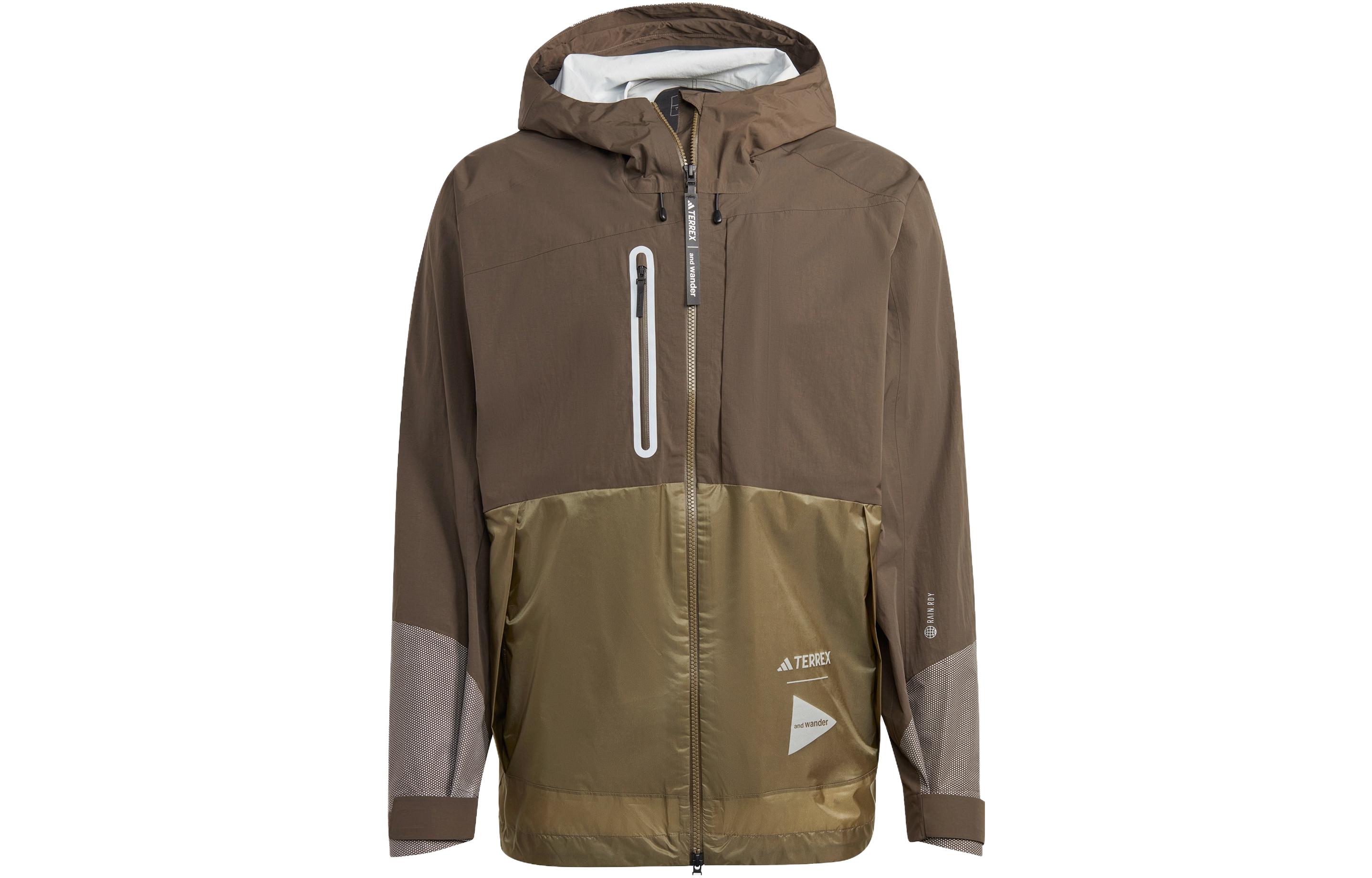 Adidas Glow In The Dark Waterproof And Windproof Windbreaker Jacket Men s Dark Olive Green HR7147 XL