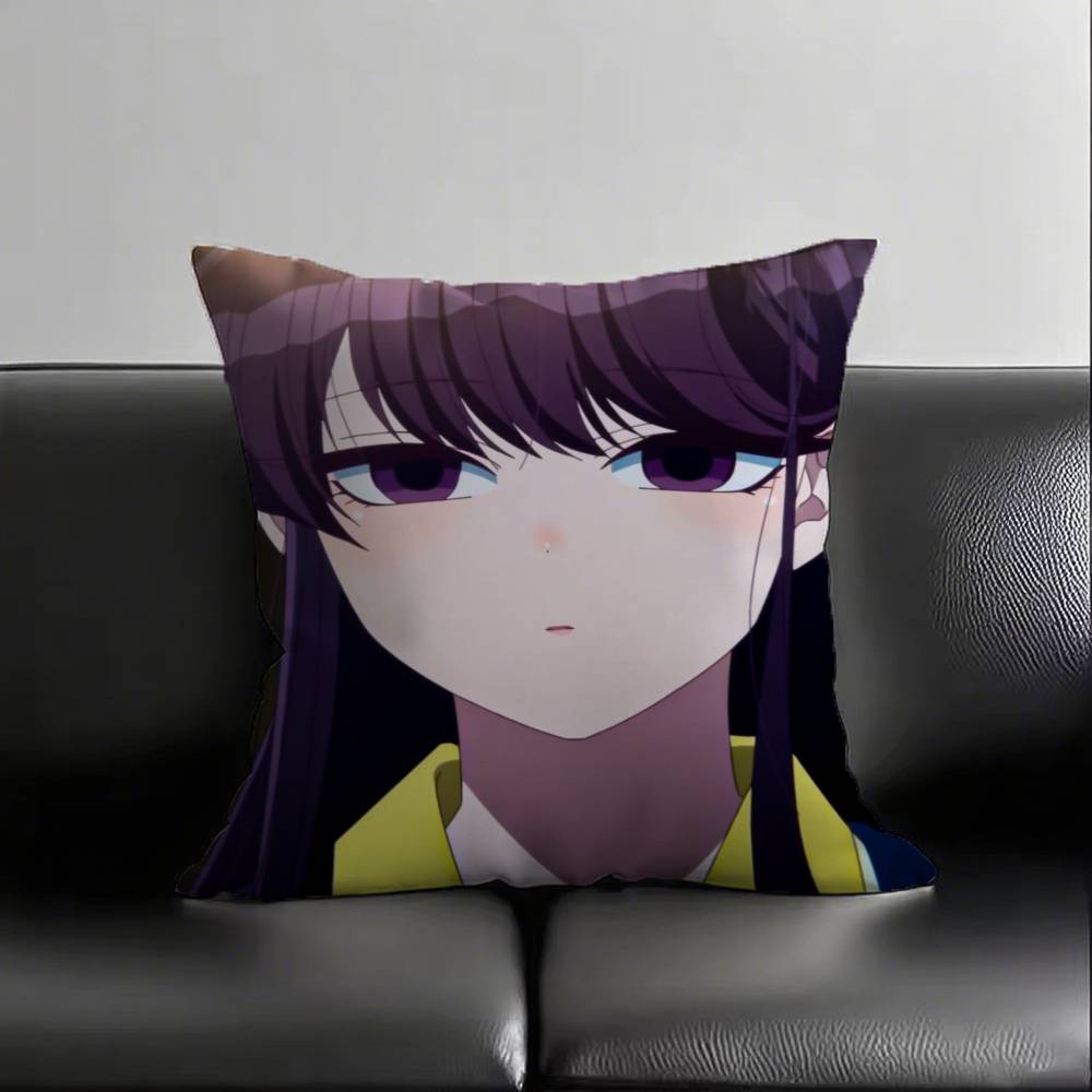 1pc Anime Character Komi Shouko Pillow Case Fashion Square Pillowcase Bedroom Sofa Room Ins Decoration Leisure