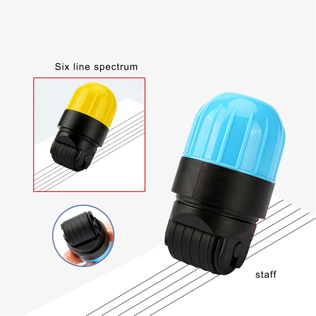 Music Notation Stamp Roller Double Head 5/6 Line Stamp Tool Line Rolling Stamps Practical Tool for Music Teachers