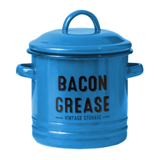 Vintage Enamel Bacon Grease Container with Lid Rustic Farmhouse Grease Container with 2 Handles Kitchen Oil Storage Jar for Storing Lard Spices Soup