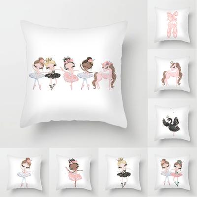 1Pcs Princess Ballerina 45x45cm Cushion Covers for Living Room Bedroom Home Decorative Sofa Cushion Case Car Throw Pillow