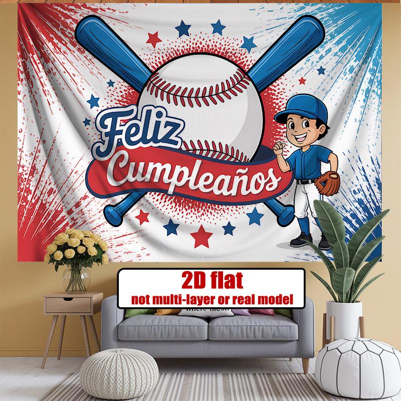 Party Backdrop Flat Printing Baseball Made Photo Booth Decor Birthday Party Decor