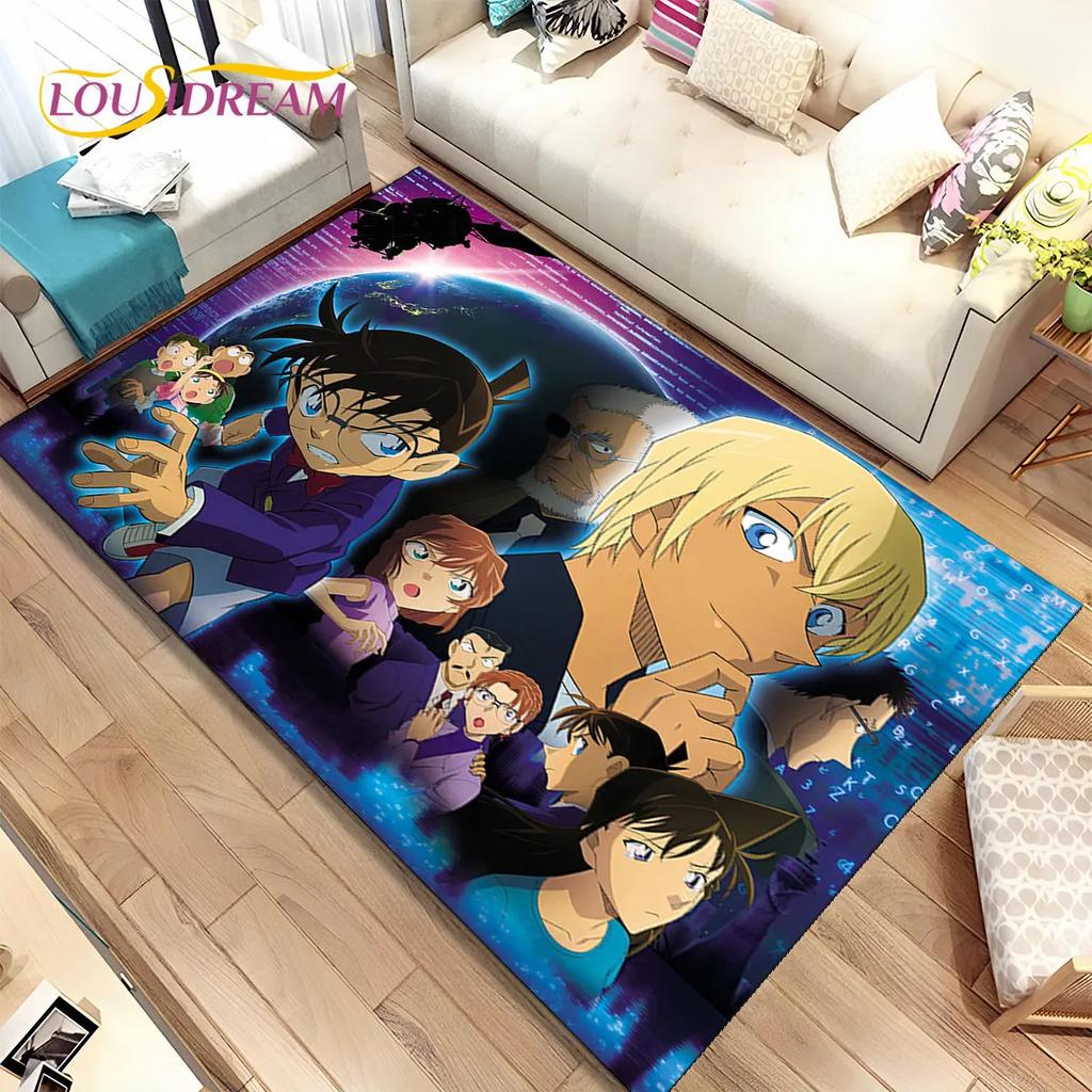 Anime Detective Conan Cartoon Area Rug Large,Carpet Rug for Living Room Bedroom Sofa Doormat Decoration,  Kid Non-slip Floor Mat