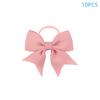 10Pcs  Color Grosgrain Ribbon Bows Elastic Hairties Hair Bands Girls Spring Head Rope Hair Accessories