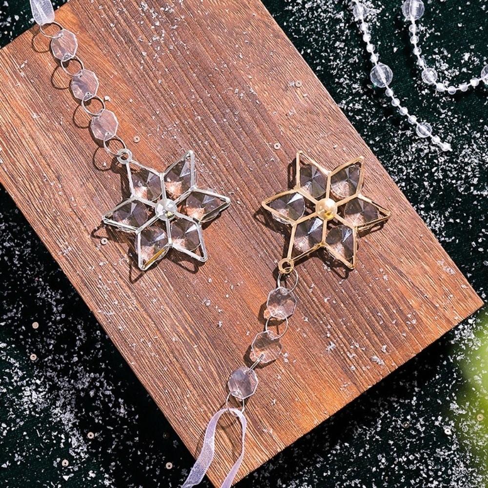 Love Heart Christmas Tree Decorations Fake Ice Snowflakes Pendants Window Scene Decor