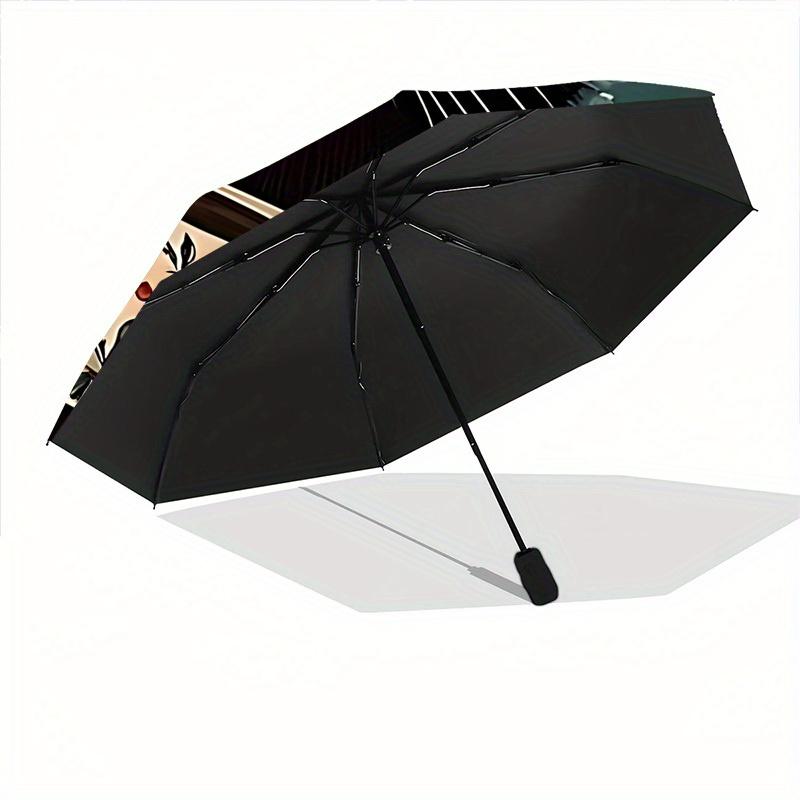 1pc Cat Cup Automatic Open/Close Umbrella with One Touch Button,, Windproof Design   Lightweight Portable Umbrella for Women & Men6029