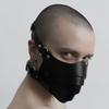 CyberPunk PU Leather Mask Gothic Punk Cosplay Men Women Sexy Bondage Accessories Handmade Cool Game Black Party Mask