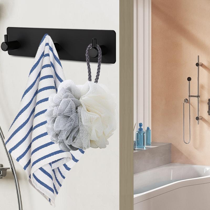 Self Adhesive Door Hook Key Holder Towel and Robe Holder Stainless Steel Kitchen Hardware Hook Bathroom Supplies Storage Hook