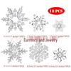 18-Piece Snowflake Icicle Ornaments - Clear White Crystal for Christmas & New Year Decorations