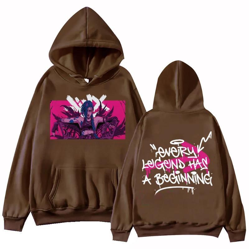 Hot Anime Arcane-Jinx Bluza z kapturem Harajuku Bluzy z kapturem Bluzy męskie i damskie Bluzy z kapturem Prezenty dla fanów Bluzy z kapturem i swetry Unisex
