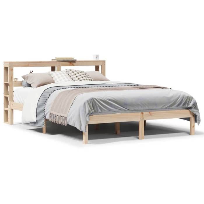 VidaXL Cadre de lit avec tête de lit 120x200 cm bois de pin massif, lit, meuble de chambre à coucher, lit en bois, lit 3305720