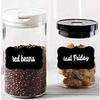 Black Waterproof Reusable Label Stickers with White Chalk for Mason Jars, Craft Room, Storage Spaces, Glass Bottles,Organization