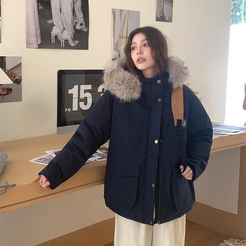 Womens Short Winter Padded Jacket 2026 Warm Hooded Cotton Coat Casual Workwear