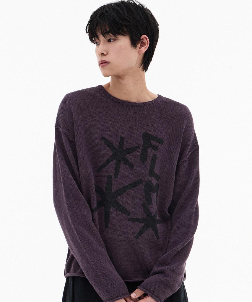 FILLUMINATE Flm Graphic Knit Pullover - Dark Purple