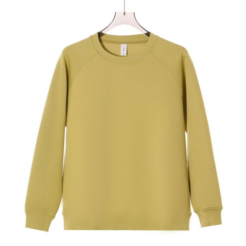 Heavyweight 380g Solid Color Crewneck Raglan Sleeve Hoodie Unisex Oversized Casual Sweatshirt