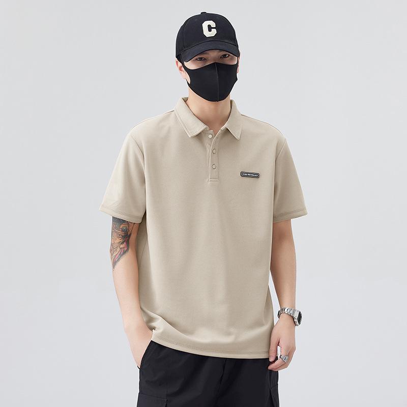 

Men s Summer 2025 Casual Polo: Loose-Fit Short Sleeve, Turn-Down Collar Business Top 4XL хакі
