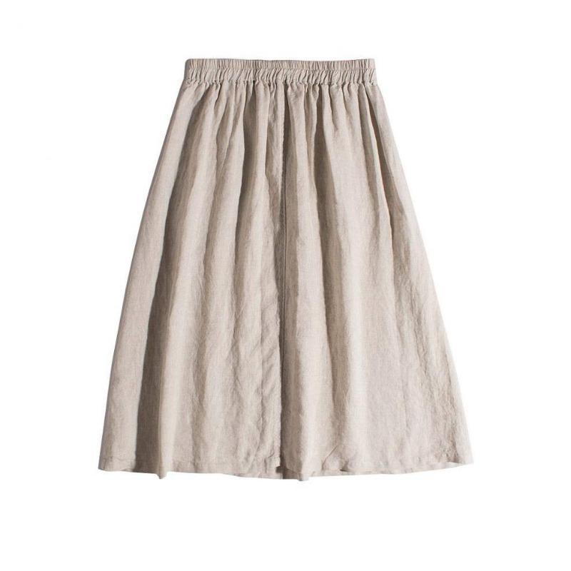 New Casual Midi Skirt  A Classic Versatile Design with An Elastic Waist