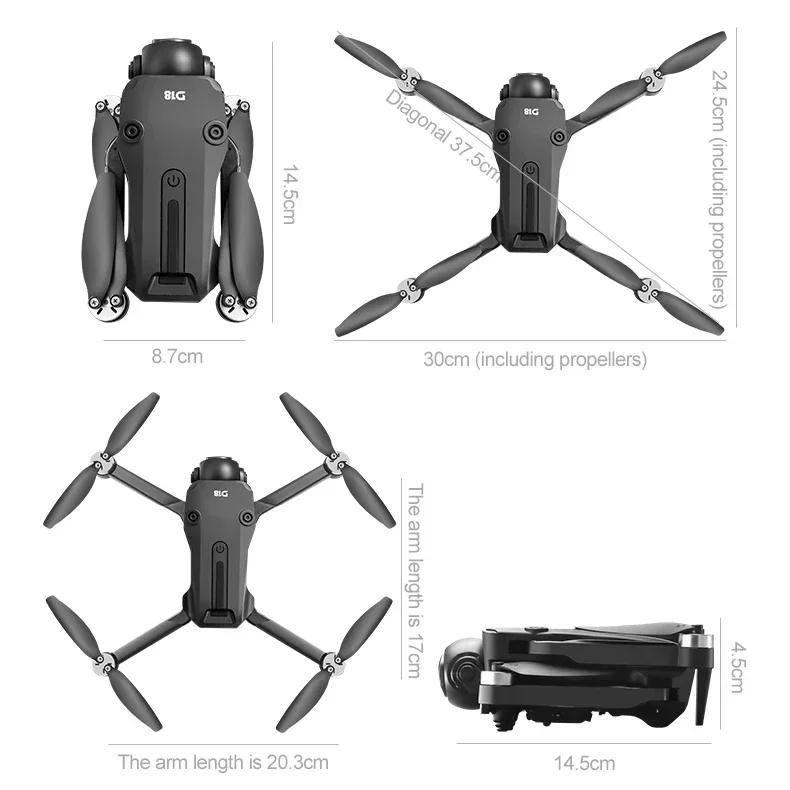 D18 Screen Control Drone Brushless Motor Four Sides of Obstacle Avoidance Optical Flow 5G WiFi FPV Aerial Photography Aircraft