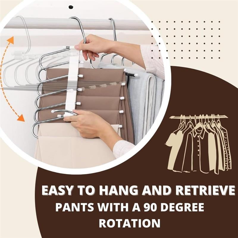 Hot Selling-Trouser Hanger Space Saving Hanger Folding Hanger Multi-Function Organizer,Trouser Hanger Space Saving Hanger Foldin