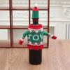 Christmas Wine Bottle Decor Set Santa Claus Snowman  Bottle Cover Clothes Kitchen Decoration For New Year Xmas Dinner Party