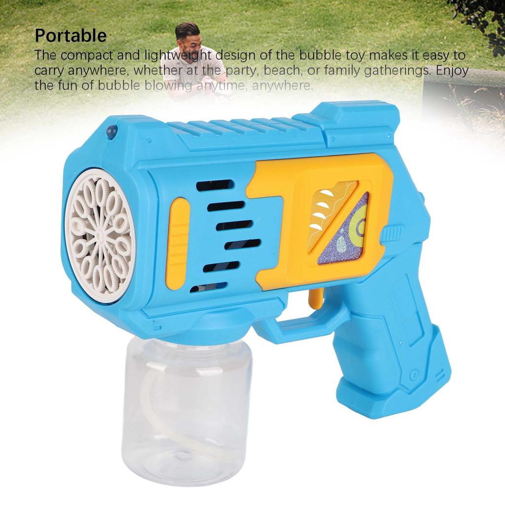 Elektrisches Blasenspielzeug für Kinder Kunststoff 100ml 12 Löcher Automatische Handheld-Blasenblasmaschine mit Licht für Sommerparty-Gastgeschenke