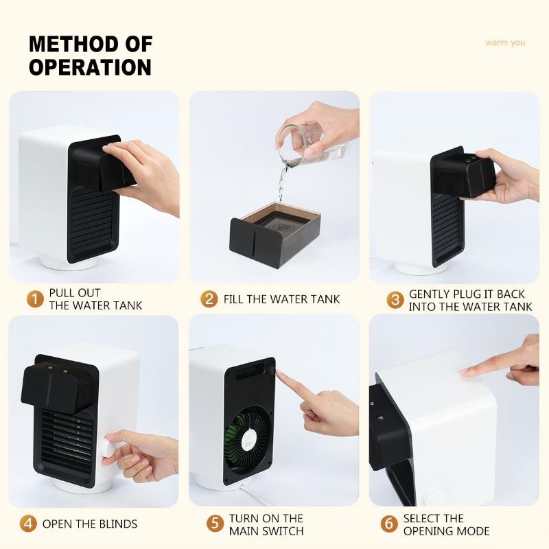 Small Desktop Heater, Humidifier, Shaking Head Heater, Multi-functional Household Instant Heating Fan Sprayer