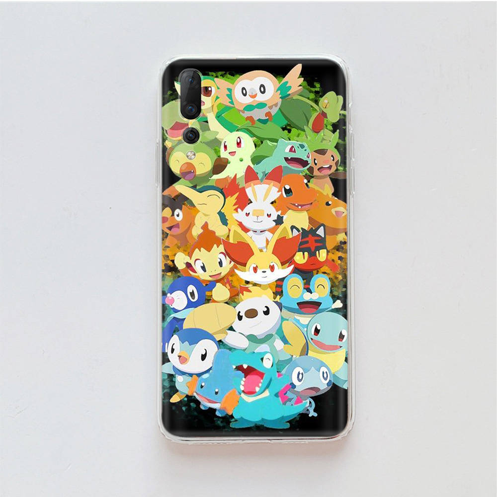Transparent Case for Samsung A04 A14 A23 M33 M53 Realme 10 9 C35 C55 VIVO X80 Infinix Hot 30 Note 11 Tecno Spark 8P Pro P-35 Cute Pokemons Pikachus