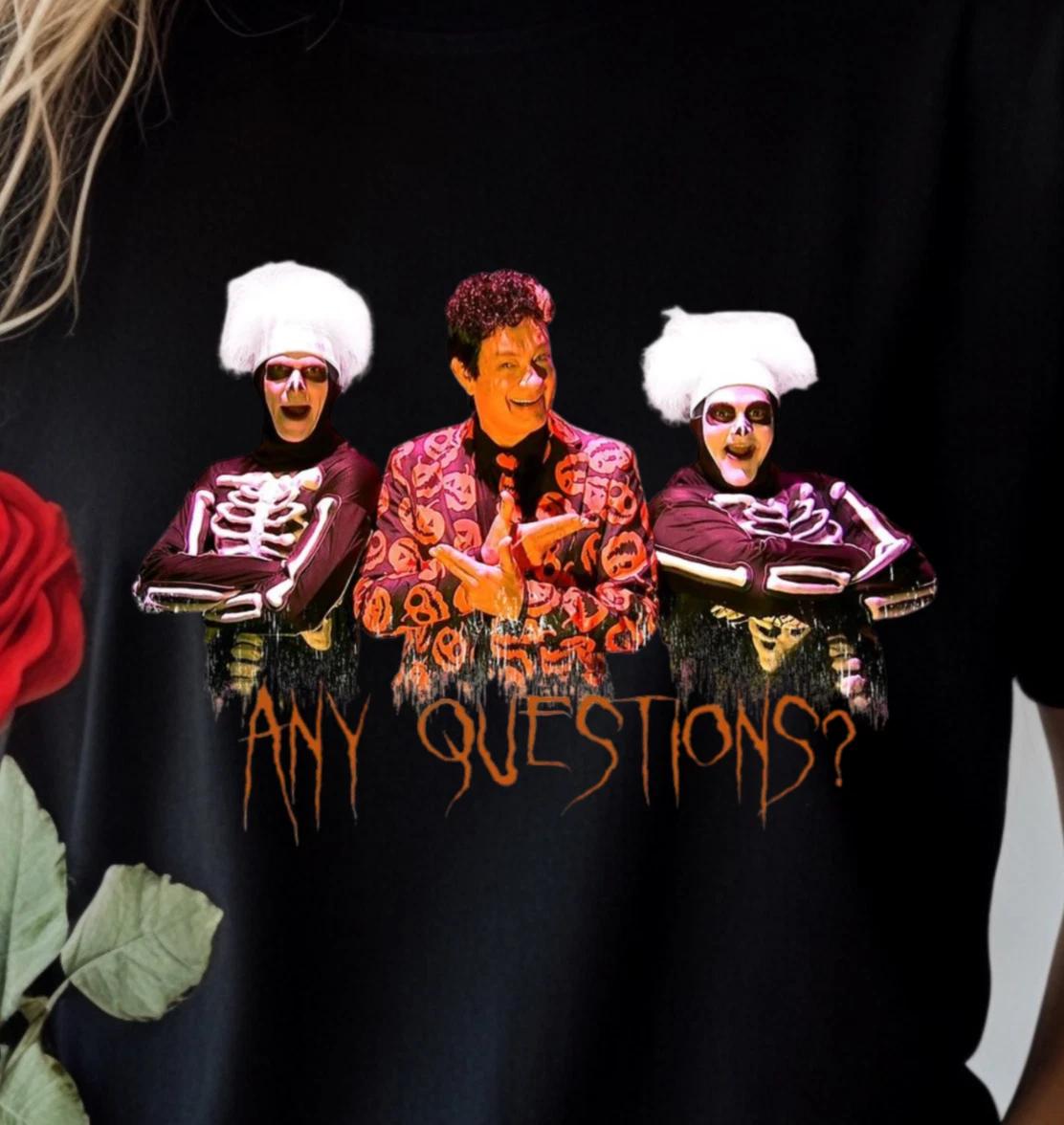 SNL Inspired Halloween T-Shirt, David S. Pumpkins Tee, Any Questions? Shirt M