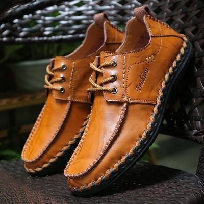 Plus Size Men's Shoes Spring Tide Shoes Handmade Genuine Leather Casual Shoes Men's British Slip On Shoes All-Matching Leather Shoes Men