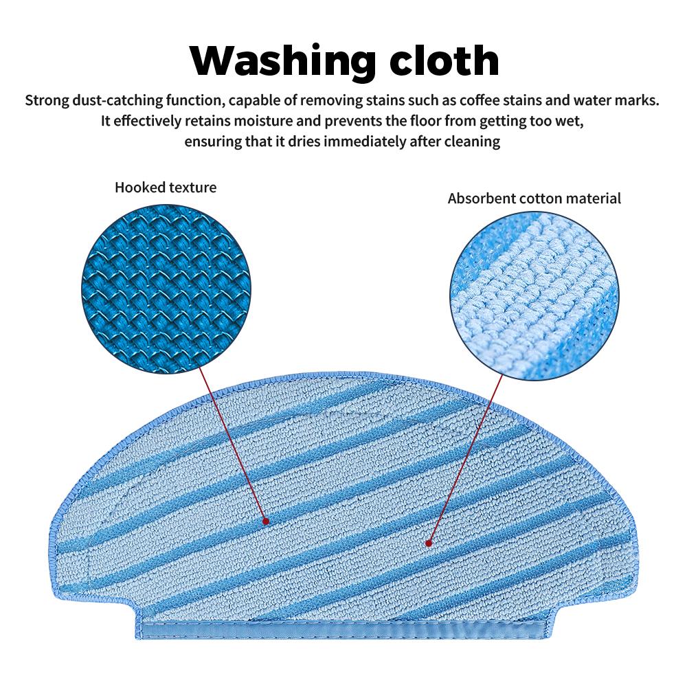 Mop Cloths For Ecovacs Deebot Ozmo T8/T9/N8 Series Robot Vacuum Cleaner Replacement Superfiber Microfiber Washable Mop Pads Part