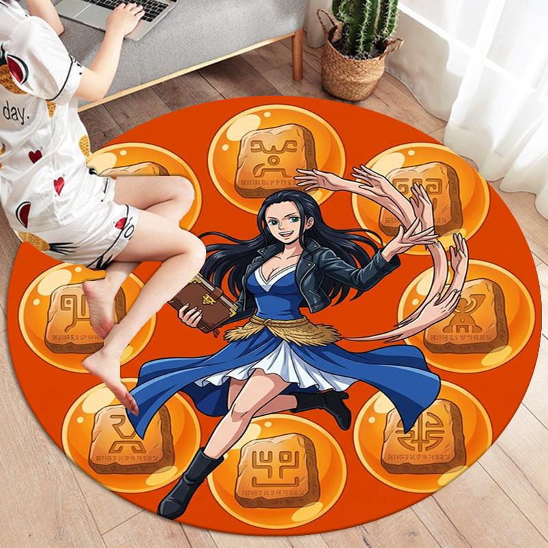 Alfombra Redonda de Área Alfombra de Alfombra de One Piece Para Sala de Estar Dormitorio Sofá Sala de Juegos Decoración Alfombrilla Antideslizante para el Suelo