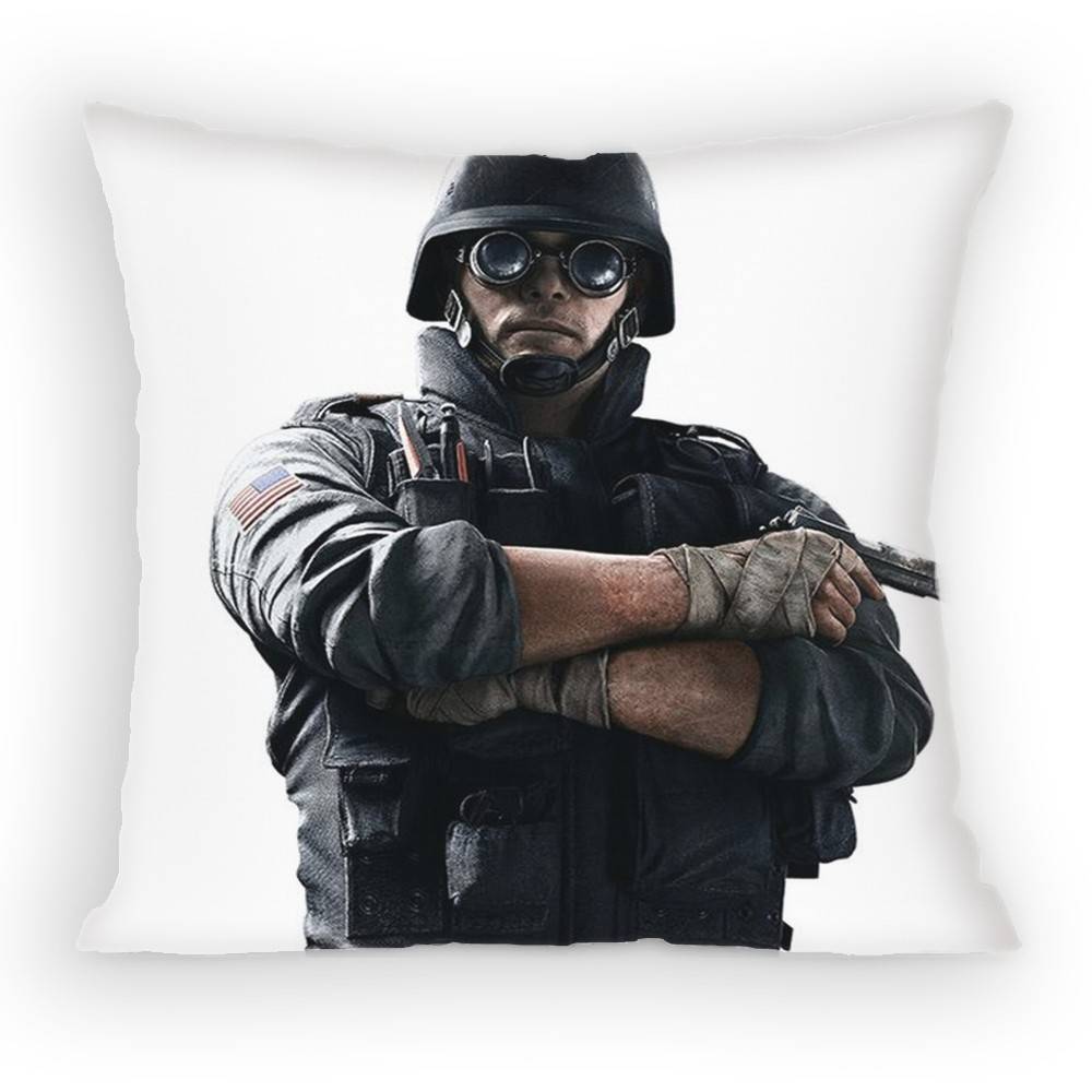 Tom Clancys Rainbow Six Siege Character Pillow Case Sofa Living Room for Bedroom Cushion Square Cushion Nap Time