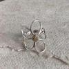 Foxanry Silver Color Hollow Daisy Ring for Women Girls Creative Vintage Minimalist Trendy Sweet Elegant Daily Party Jewelry Gift