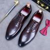 Fashion Full Grain Leather Men Vintage Italian Design Men Business Genuine Leather Dress Shoes Handmade Oxford Shoes For Men