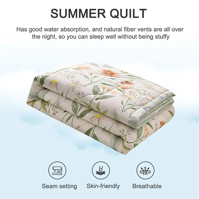 Simple Modern Air Condition Thin Blanket Summer Quilt Cotton Fluffy Plaid Blanket On The Bed Comfortable Comforter
