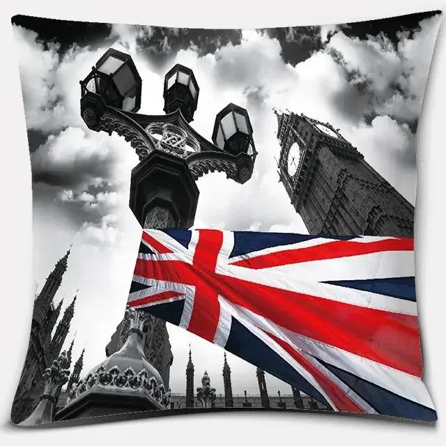 Home Decor LOVE England Series Printed Square Polyester Pillowcase Cushion Cover Bedroom Living Room Ornament Funda De Almohada