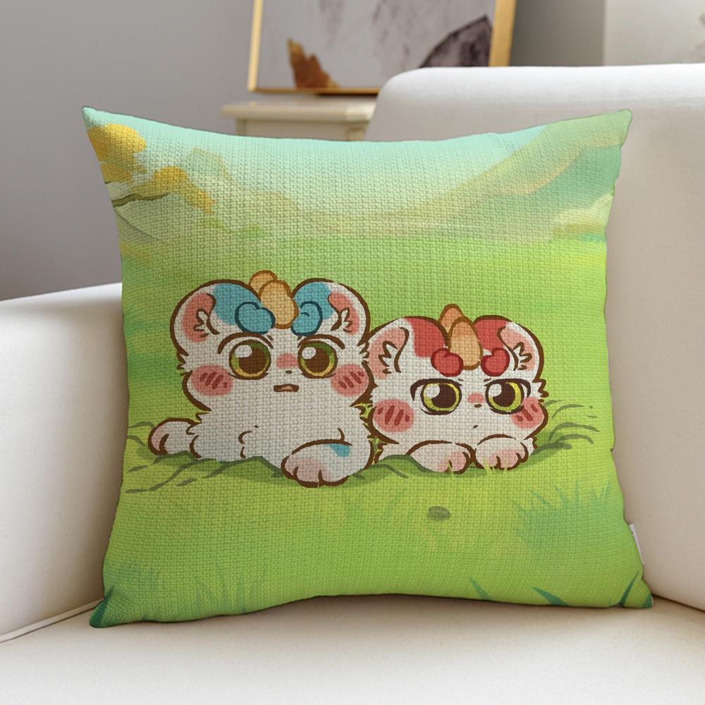 Magical Cute Fabulous BeastsS Cushion Cover Breathable and skinfriendly linen pillowcase square removable and washable cushion