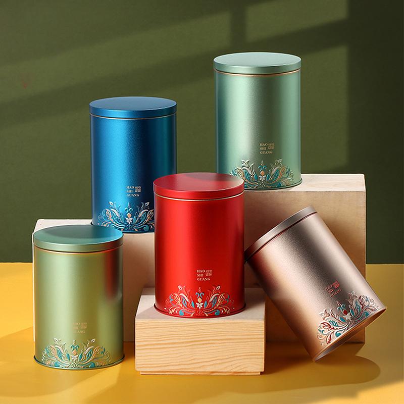 Tinplate Tea Caddy Sealed Storage Tank Portable Travel Tea Boxes Tea Tin Containers Coffee Canister Kitchen Spice Candy Jar