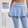 Color matching fake two-piece culottes, high waist, belly and thin fitness wear, anti-light yoga pants for women