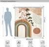Miyotaa Abstract Mid Century Shower Curtain Set 60Wx71H Inches Minimalist Aesthetic Plant Leaves Terracotta Geometric Arch Moder