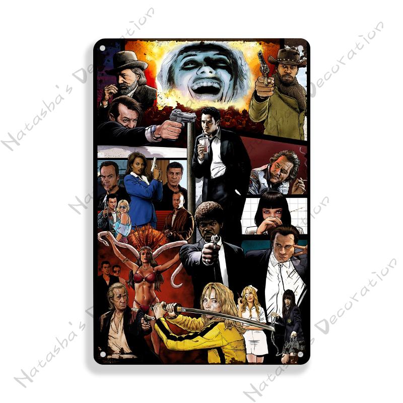 Kill Bill Classic Movie Bar Metal Poster Retro Poster Rusty Metal Plate Industrial Decor Metal Plaque Cafe Home Wall Plate