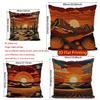 2D Southwestern Desert Sunset Boho Pillow Covers Pattern Cushion Cover Suitable For Sofa Bedroom Car Pillow Cover