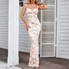 Women's Summer Floral Bodycon Maxi Dress Spaghetti Strap Sleeveless Boho Long Dresses
