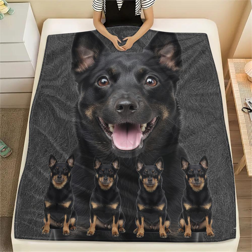 1Pc Sheepdog Siberian Husky Print Flannel Blanket, High Quality Comfortable for All Seasons, Home Decor, Warmth and Comfort, Perfect for Gifts