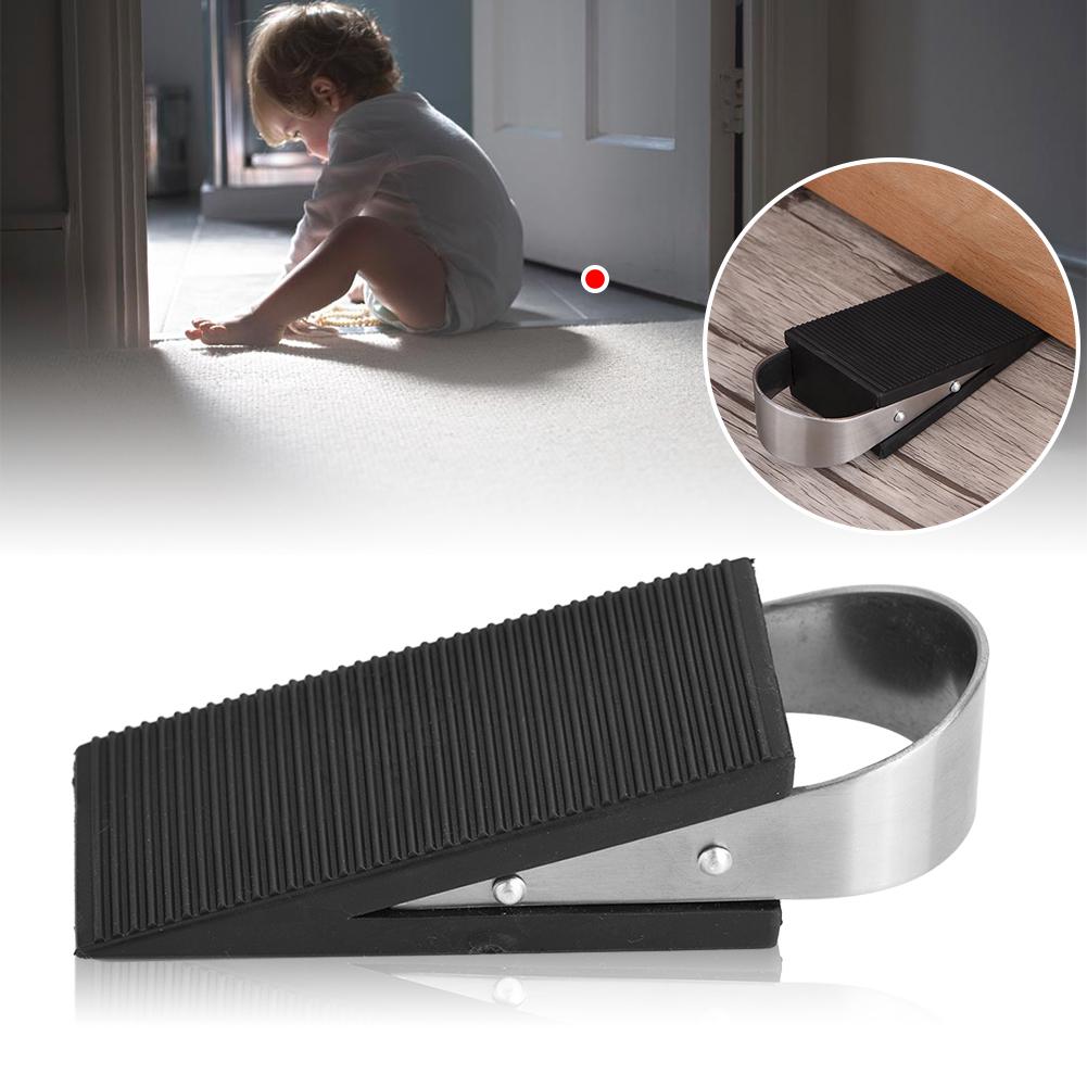 Rubber Door  , Stainless Steel Door Stopper with Modern Design, for Home School Use, Works On All  S