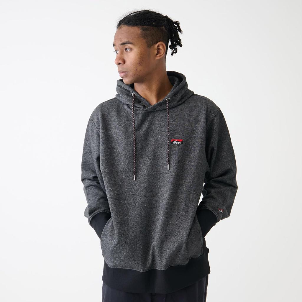 NANGA Eco Hybrid Mini Box Logo Embroidered Hoodie (Unisex) L/OATMEAL